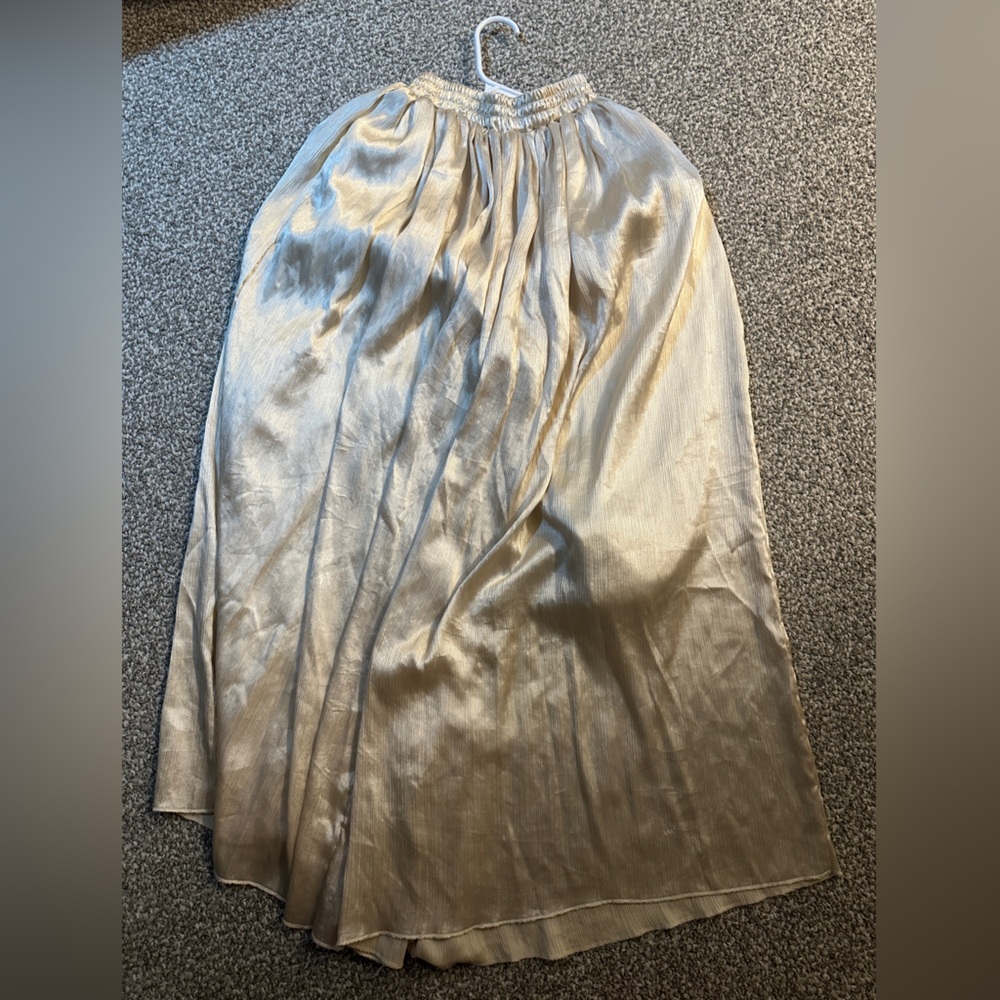 Elegant Gold Satin Skirt